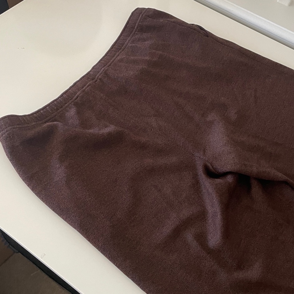 St. John Sport chocolate brown wool drawstring wide leg pants size large - Picture 5 of 9